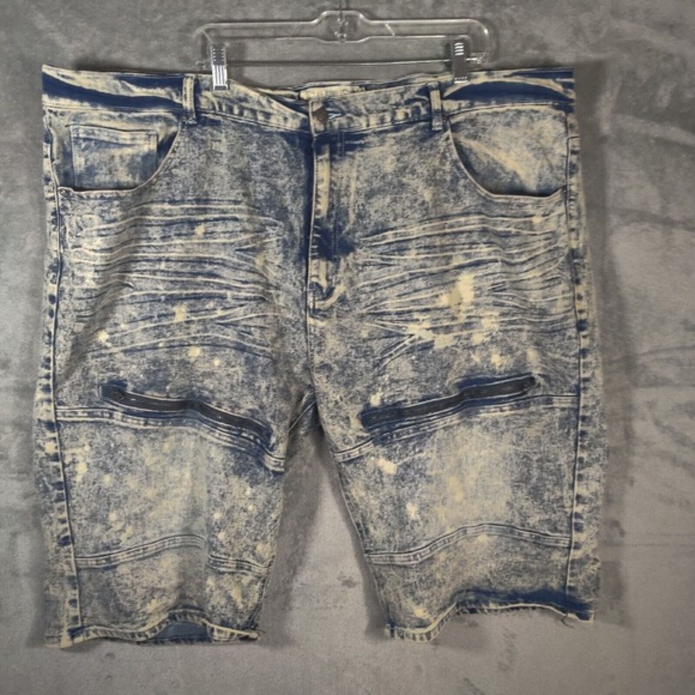 Akademiks Shorts‎ Mens 48 Fade Acid Wash Jeanius Shorts Y2K Vintage